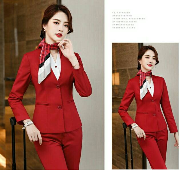 ชุดพนักงานต้อนรับ รีเซฟชั่นโรงแรมห้าดาว ชุดสูท