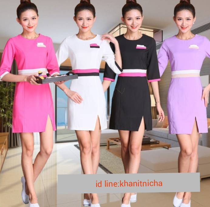 ชุดคลินิกความงาม ชุดพนักงานต้อนรับ ชุดสปา ชุดพนักงานขาย