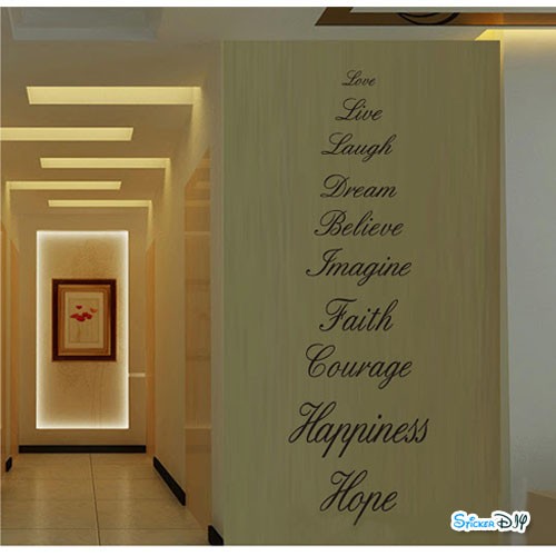 Vinyl wall sticker สติ๊กเกอร์ติดผนัง Love Live HOPE (กว้าง58cm.xสูง156cm.)