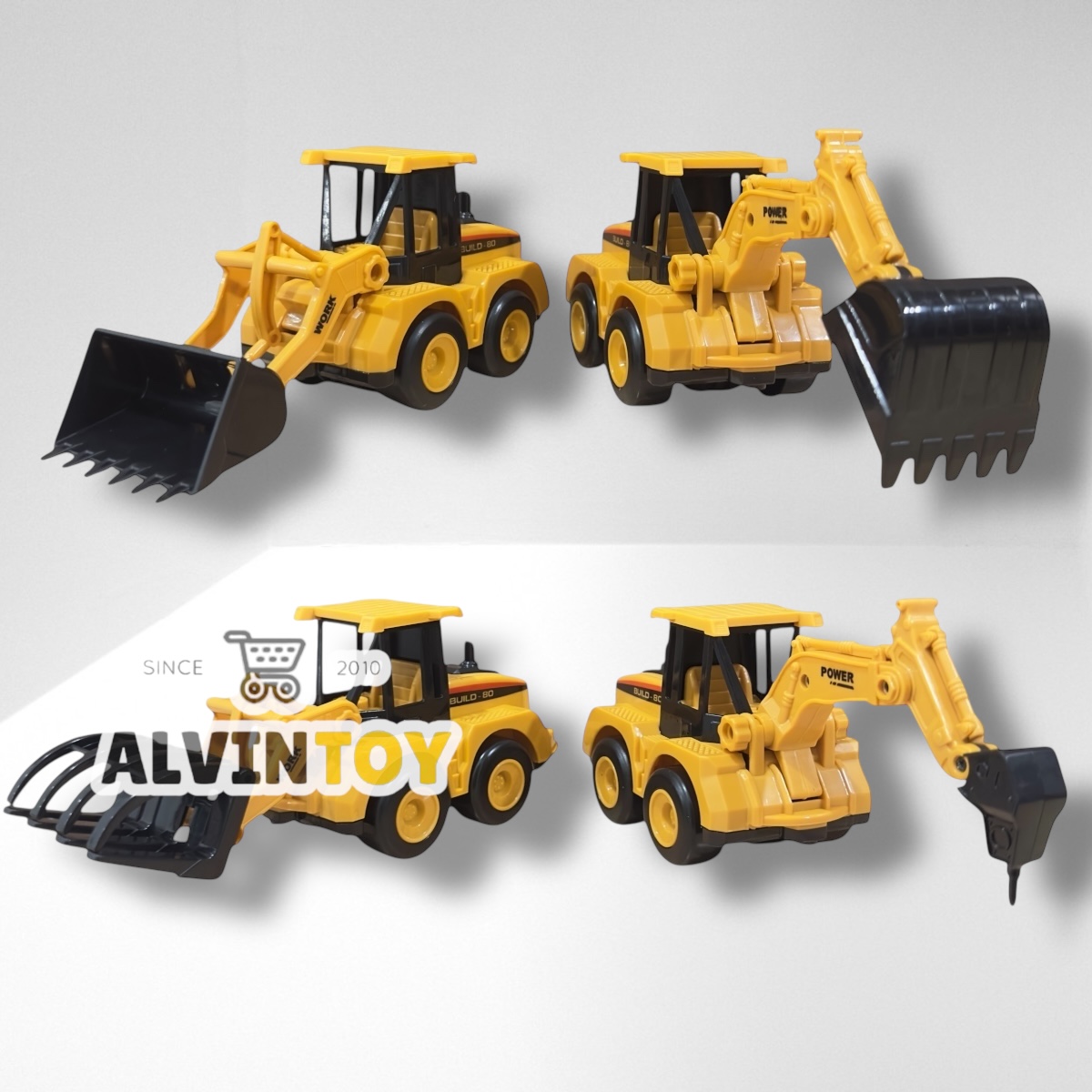 โมเดล รถก่อสร้าง ชุด 4 คัน ผลิตจากพลาสติก คุณภาพดี แข็งแรง ทนทาน สินค้าได้รับมาตรฐาน มอก. ส่งเร็วจากกทม.