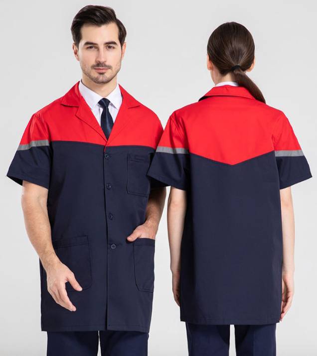 เสื้อคลุมช่าง เสื้อคลุมช่างกันฝุ่่น เสื้อช่างแขนสั้น ยูนิฟอร์มช่าง