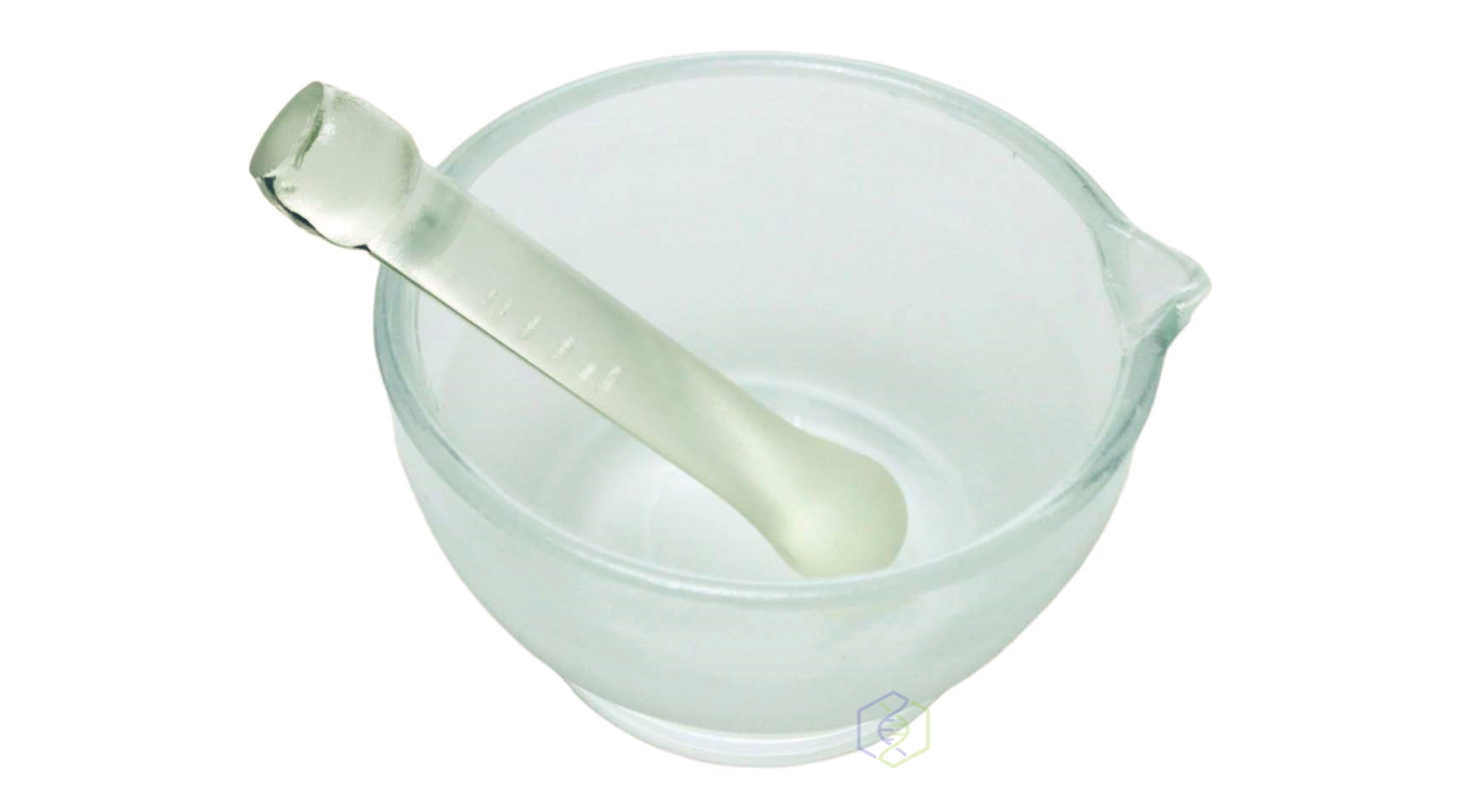โกร่งบดยาแก้วพร้อมที่บด (Glass Mortar and Pestle)