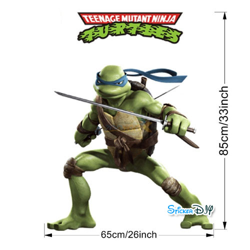 Wall Sticker สติ๊กเกอร์ติดผนัง 3D Ninja Turtles (กว้าง65cm.xสูง85cm)