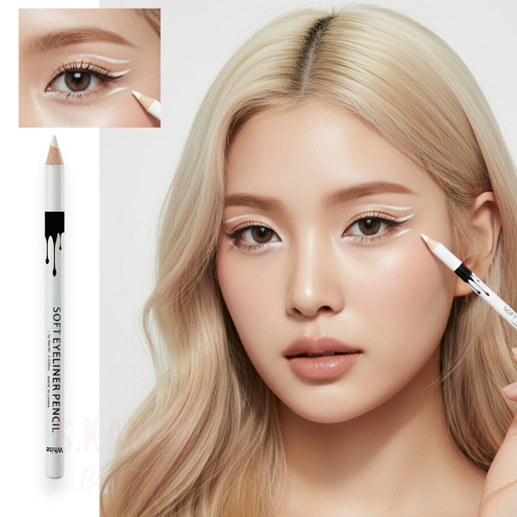 (พร้อมส่ง) อายไลเนอร์สีขาว ดินสอเขียนขอบตา เนื้อครีมมี่ กันน้ำ ติดทน กรีดตาสวยคม เขียนหัวตา ทำดอลลี่อาย สไตล์เกาหลี