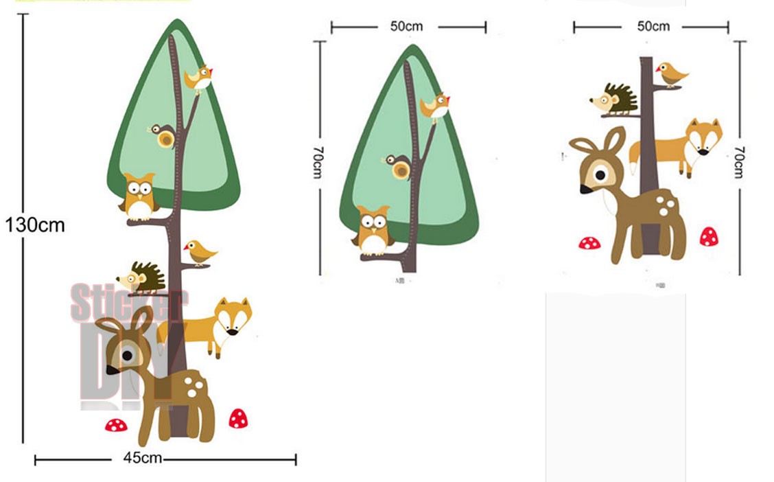 Bigsize Transparent Wall Sticker สติ๊กเกอร์ติดผนัง ที่วัดส่วนสูง เรนเดียร์ (กว้าง100cm.xสูง180cm.)