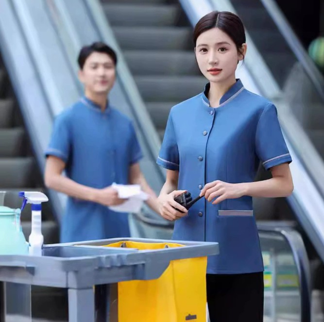 เสื้อแม่บ้านทำความสะอาดห้องพักโรงแรม เสื้อแม่บ้านห้างสรรพสินค้า ชุดแม่บ้านโรงพยาบาล