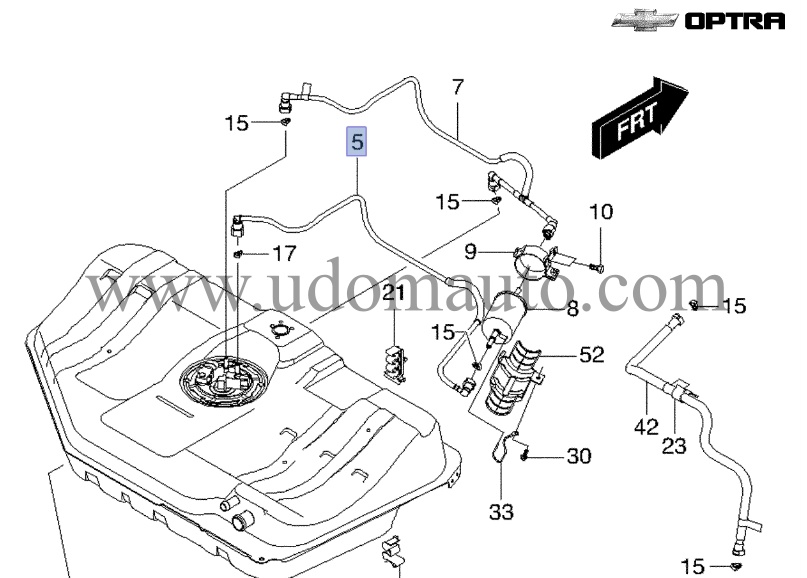 ท่อน้ำมันเบนซิน 3ทาง CHEVROLET OPTRA 1.6 เชฟโรเลต ออฟต้า / GMแท้