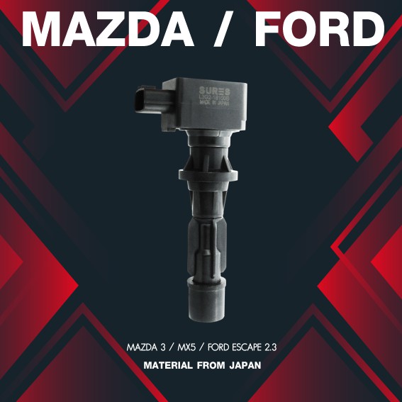 (ประกัน 1 เดือน) คอยล์จุดระเบิด MAZDA 3 / MX5 / FORD ESCAPE 2.3 - SCMZ-505 -MADE IN JAPAN - คอยล์หัวเทียน มาสด้า ฟอร์ด เอสเคป MAZDA3