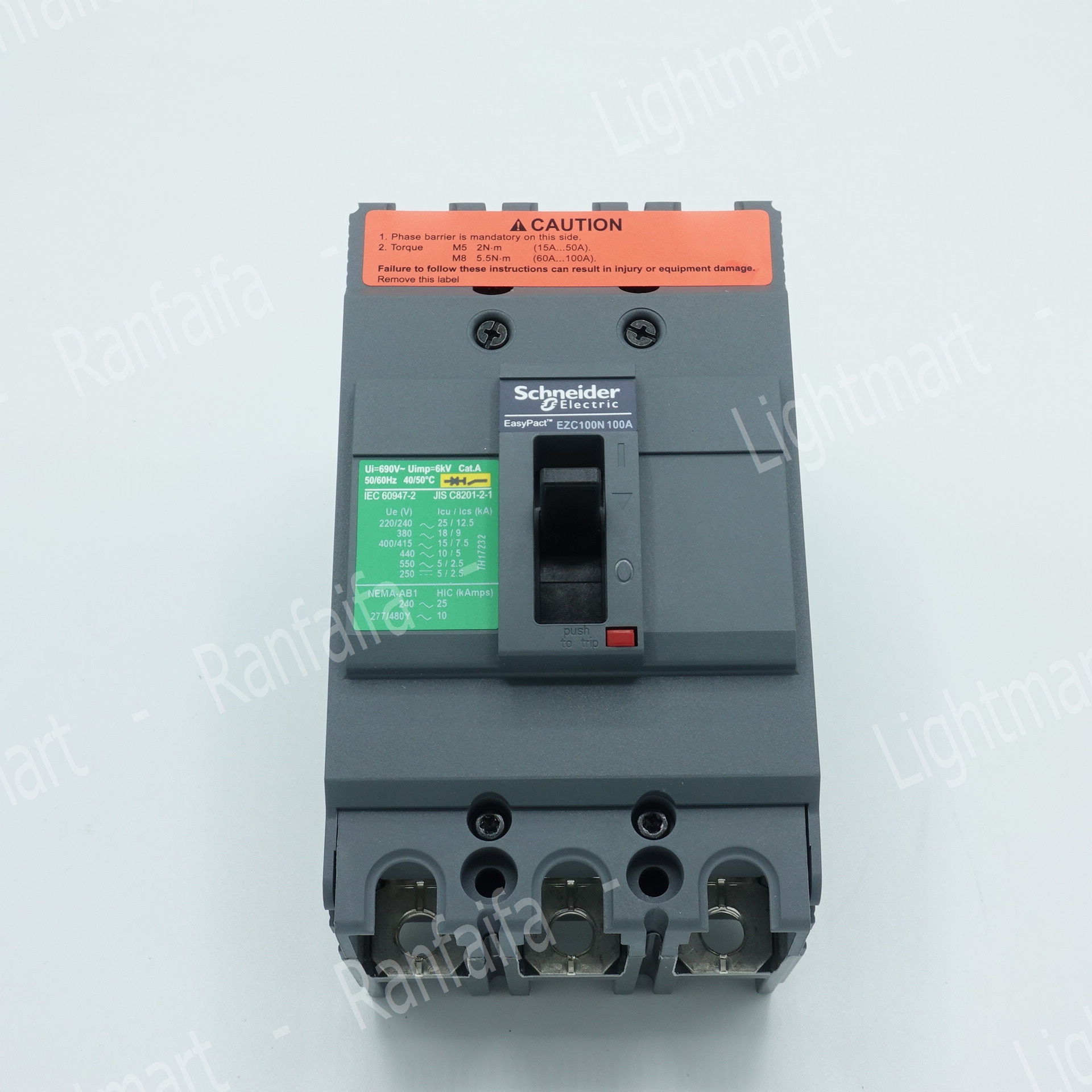 เมนเบรกเกอร์ 3P EZC100N (15kA) Schneider