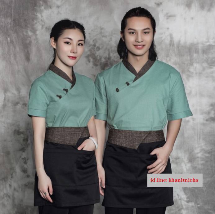 ชุดพนักงานร้านอาหารญี่ปุ่น เกาหลี ชุดพนักงานร้านอาหาร