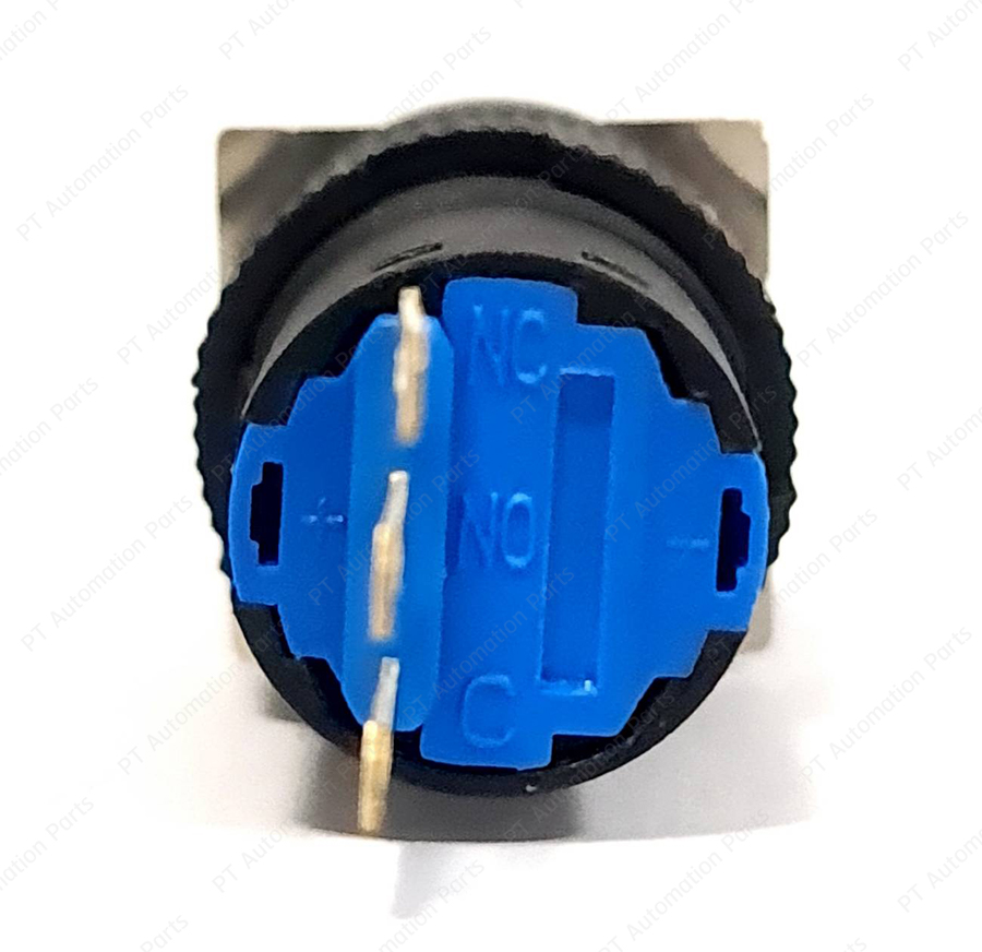 ซีเล็คเตอร์สวิตช์ TAYB K16-411 แบบบิดล็อค 2จังหวะ ø16mm ทรงกลม Selector Switch 2-Pisition 1NO/1NC AC-15-220V 5A/DC-13-220V 3A