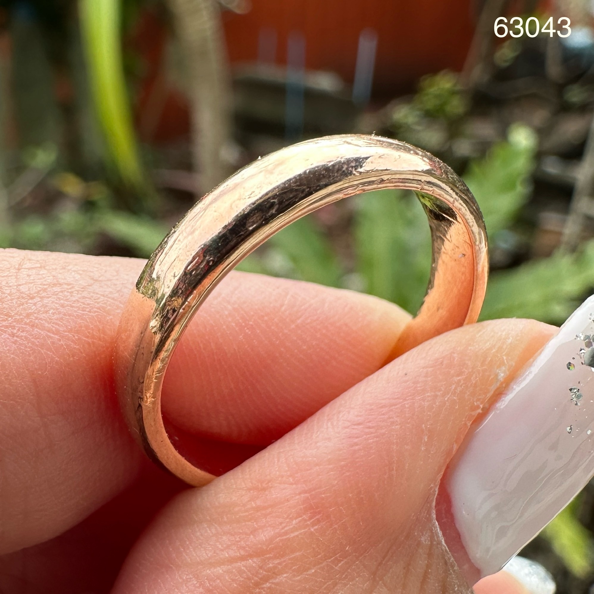 รหัส 63043 แหวน ปลอกมีด ลายเกลี้ยง นาก40 ขนาด 56 นน. 4.16 g