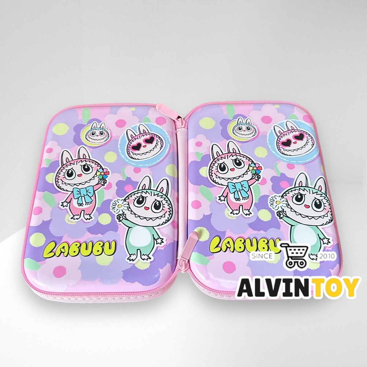 กระเป๋าดินสอไฟเบอร์ซิปรอบ ลาบูบู้ Labubu