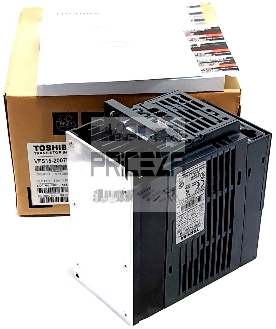 Toshiba VFS15-2007PM Transistor Inverter Variable Speed Drive Tosvert 1HP 0.75KW Input 3PH 200-240VAC Output 3PH 200-240VAC 0.1-500Hz โตชิบา อินเวอร์เตอร์ เครื่องควบคุมความเร็วรอบมอเตอร์ 1 แรงม้า