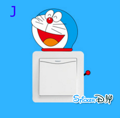 Wall sticker สติ๊กเกอร์ติดสวิตช์ไฟ Doraemon typeJ (กว้าง8.5cmxสูง8cm.)