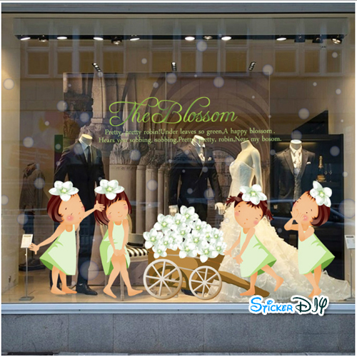 Transparent wall sticker สติ๊กเกอร์ติดผนัง The Blossom (กว้าง68cm.xสูง50cm.)