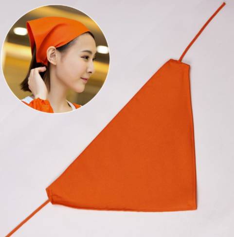 ผ้าสามเหลี่ยมโพกผม หมวกเชฟ หมวกพ่อครัว หมวกแม่ครัว หมวกกุ๊ก พนักงานเสริฟ