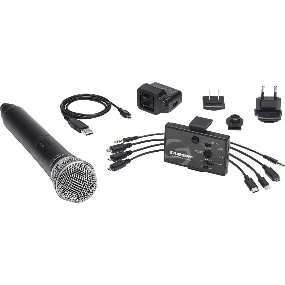 Samson Go Mic Mobile Handheld *ของแท้รับประกัน1ปี* ไมค์ไร้สายแบบถือ 2.4 GHz,รองรับ iOS/ Android/ DSLR, ฟรี..สายเคเบิ้ล/ตัวจับยึด ฯลฯ