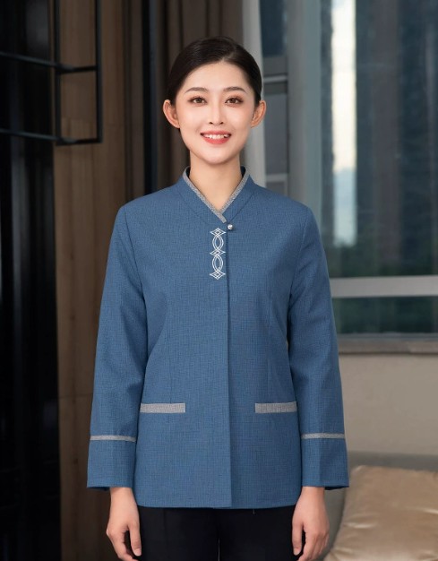 เสื้อแม่บ้านแขนยาว ชุดแม่บ้านทำความสะอาดห้องพัก ชุดแม่บ้านโรงแรม ชุดแม่บ้านโรงพยาบาล