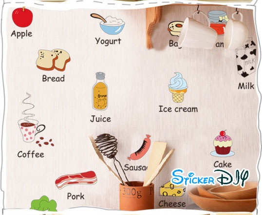 Transparent wall sticker สติ๊กเกอร์ติดผนัง COFFEE สไตล์ E (กว้างfree.xสูงfree.)