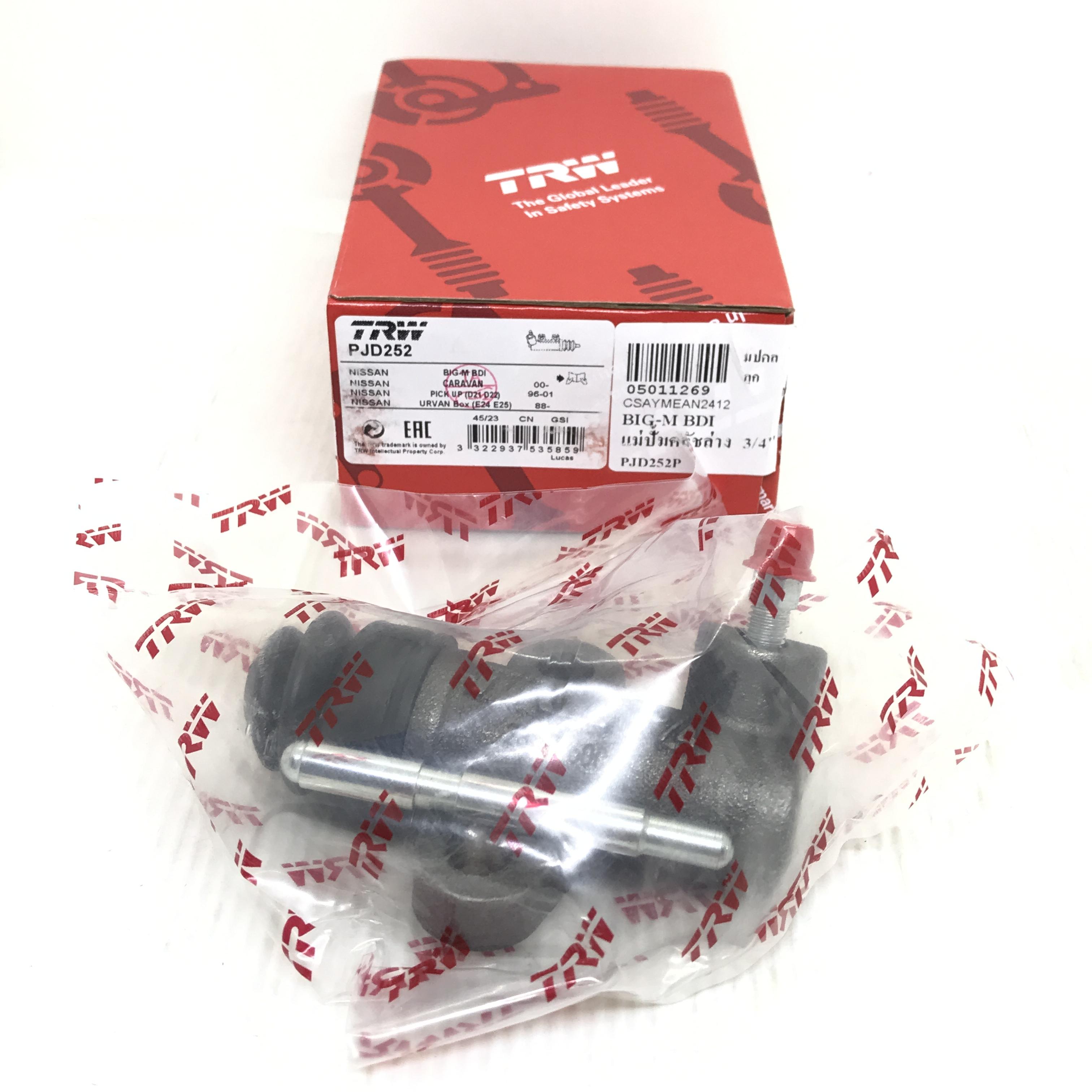 แม่ปั้มคลัทช์ ล่าง NISSAN BIG-M TD BDI D21, URVAN E24 นิสสัน บิ๊กเอ็ม ขนาด (3/4) เบอร์ PJD252 ยี่ห้อ TRW (CLUTCH SLAVE CYLINDER)