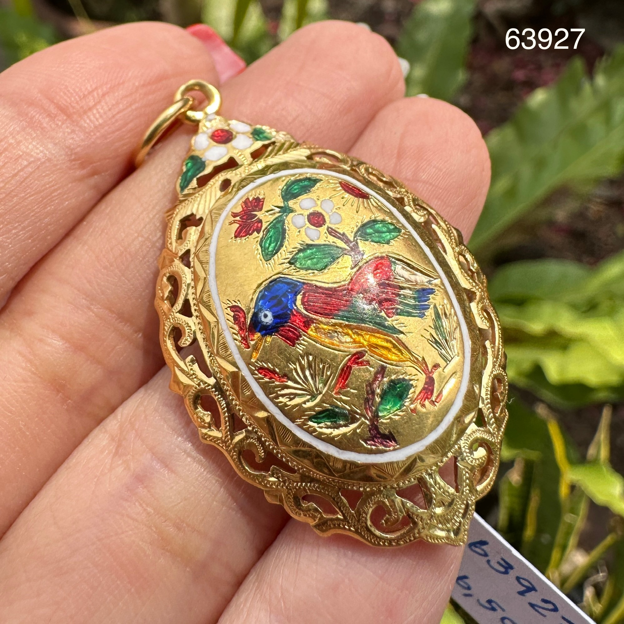 รหัส 63927 จี้ นกบิน ทองลงยา ทอง90 นน. 8.38 g