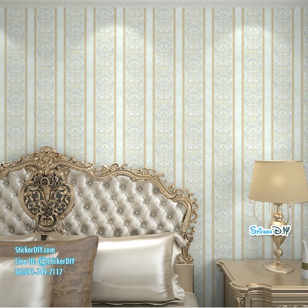 (กว้าง45cm.xยาว10m.)Wallpaper sticker วอลเปเปอร์แบบกาวในตัว หลุยส์ P5102