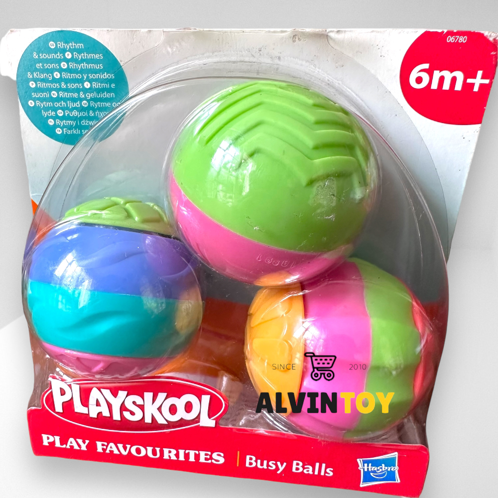 ของเล่นเด็ก ลูกบอล playskool play ชุดของเล่นลูกบอลฝึกประสาทสัมผัส บอลชวนคลานมีกระดิ่ง เขย่ามือ มีเสียงกุ๊งกิ๊งๆ
