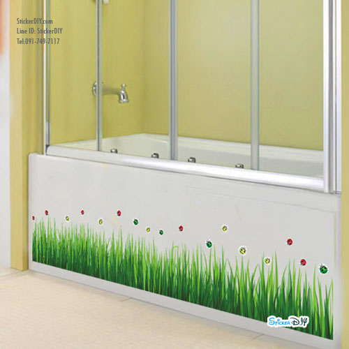 Transparent Wall Sticker สติ๊กเกอร์ติดผนัง แต่งขอบแมลงเต่าทอง (กว้าง140cm.xสูง40cm.)