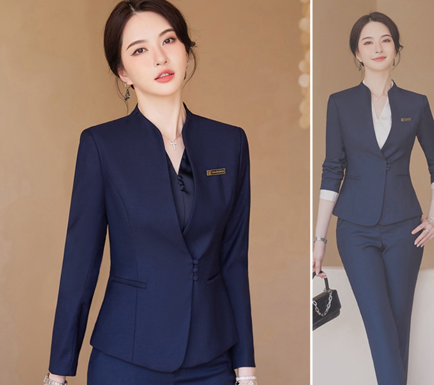 ชุดสูทผู้หญิง ชุดพนักงานร้านขายเครื่องประดับ ชุดพนักงานบริการลูกค้าด้านการขายอสังหาริมทรัพย์ ชุดพนักงานแผนกต้อนรับโรงแรม สีเขียวเข้ม