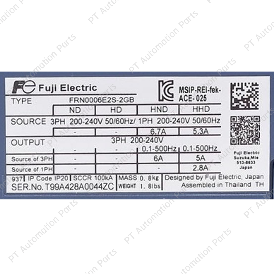 FUJI Electric FRN0006E2S-2GB AC Drive Inverter 0.75KW 1HP Input 3-Phase 200-240V Output 3-Phase 200-240V 1-500Hz FRENIC-ACE อินเวอร์เตอร์ ฟูจิ เครื่องควบคุมความเร็วรอบมอเตอร์ 1แรงม้า