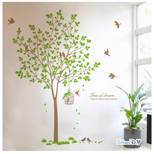Bigsize Vinyl wall sticker สติ๊กเกอร์ติดผนัง Tree of dream (กว้าง167cm.xสูง180cm.)