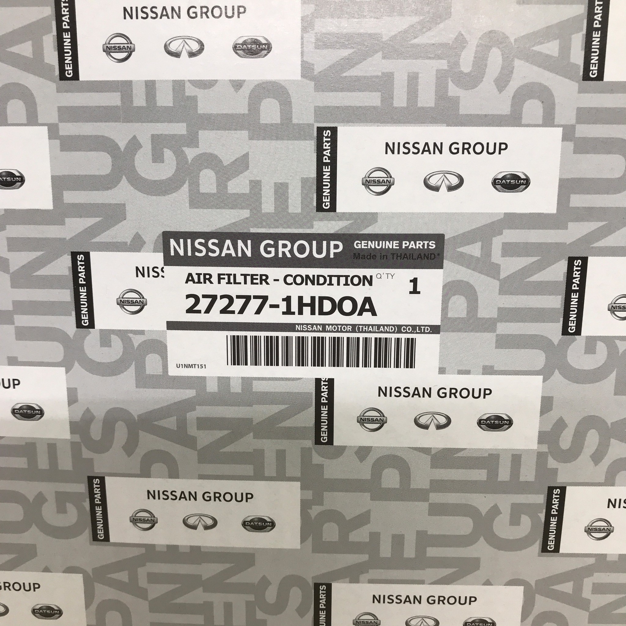 (แท้ศูนย์) กรองแอร์ / ไส้กรองอากาศแอร์ NISSAN MARCH / ALMERA, / NOTE / TIIDA ยี่ห้อ NISSAN มาร์ช อเมร่า โน๊ท ทิด้า 27277-1HDOA CABIN AIR FILTER