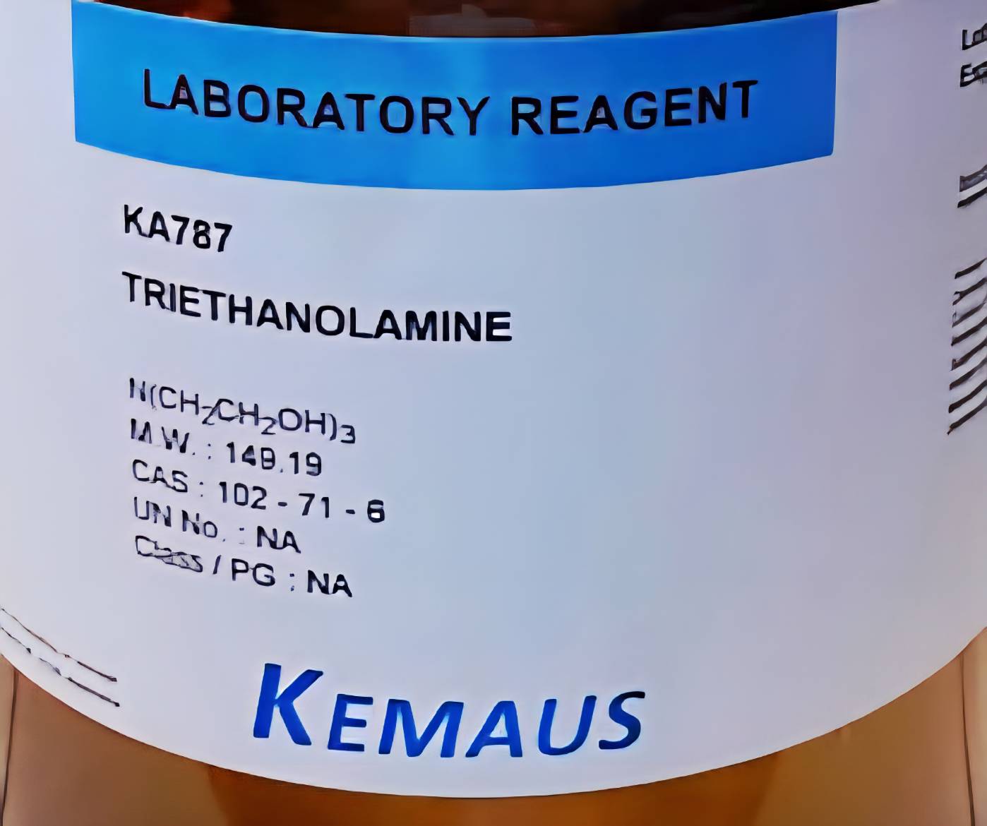 Triethanolamine (TEA) 99% Lab Grade #KA787 - KemAus (Australia)