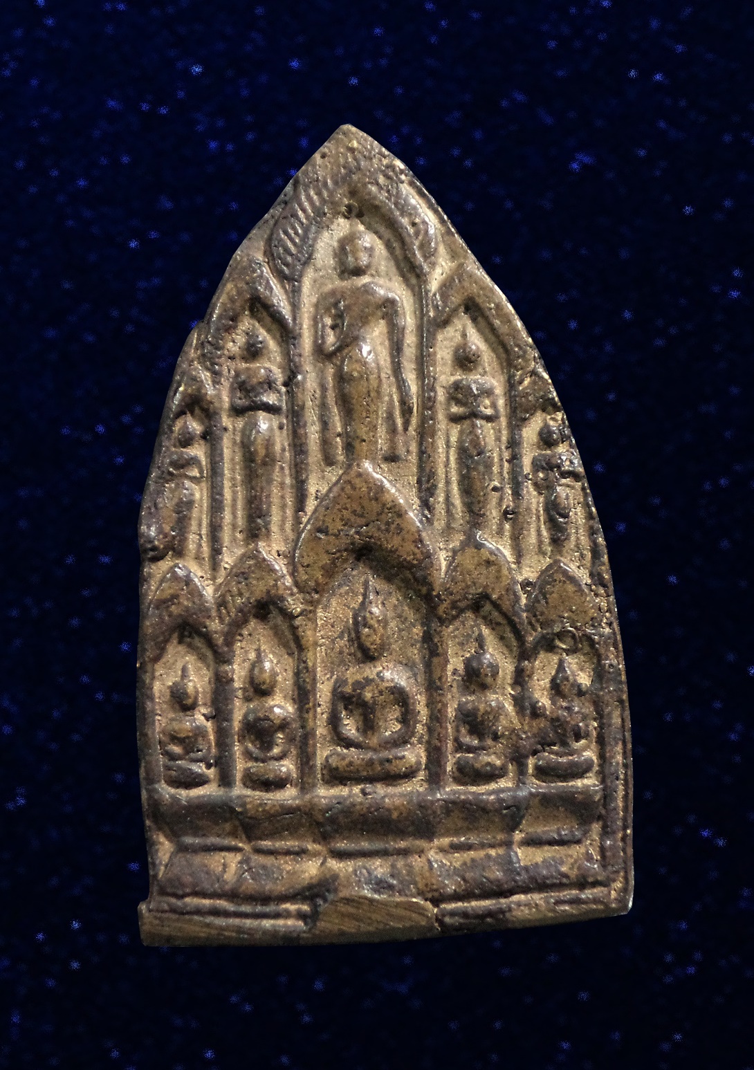 เหรียญหล่อบารมี พระเจ้าสิบทัศน์หลวงพ่อเงิน วัดดอนยายหอม นครปฐม เนื้อทองเหลือง