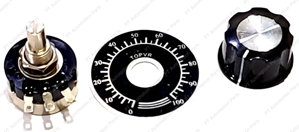 โวลุ่ม Tokyo Cosmos RV24YN20S B102 B202 B103 B502 B503 1/2W 1K 2K 5K 10K 50K Carbon Potentiometer with knob ø24mm โวลุ่ม 3ขา สำหรับต่อควบคุมภายนอกอินเวอร์เตอร์ และใช้กับงาน DIY ต่างๆ