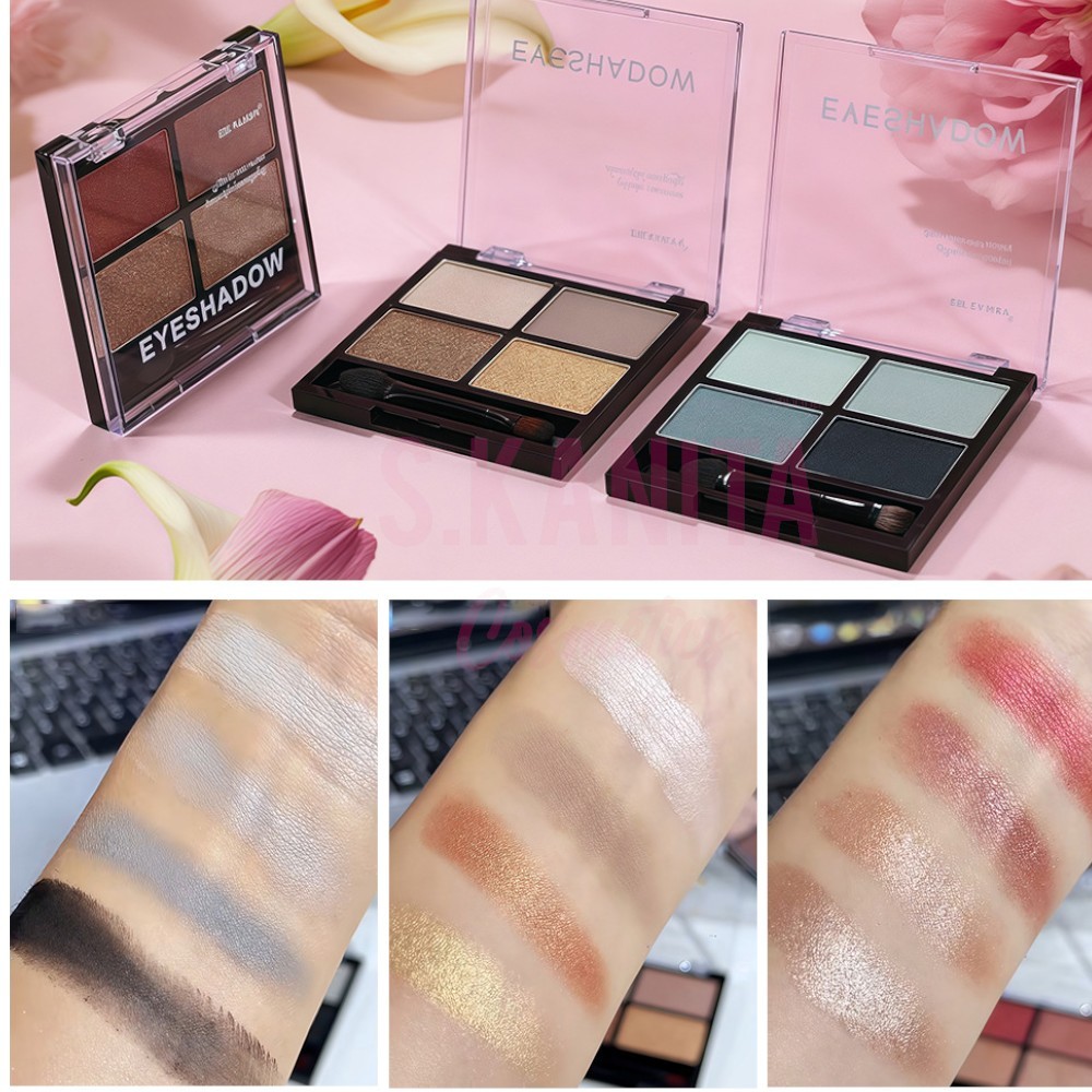 Fit Colors อายแชโดว์พาเลท 4 สี ในตลับ (1ชิ้น) Eyeshadow Palette (1 piece)