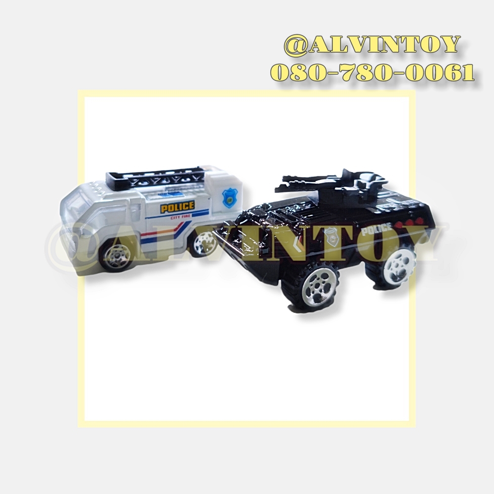 โมเดลรถเหล็ก Die Cast รถตำรวจ ชุด 5 คัน