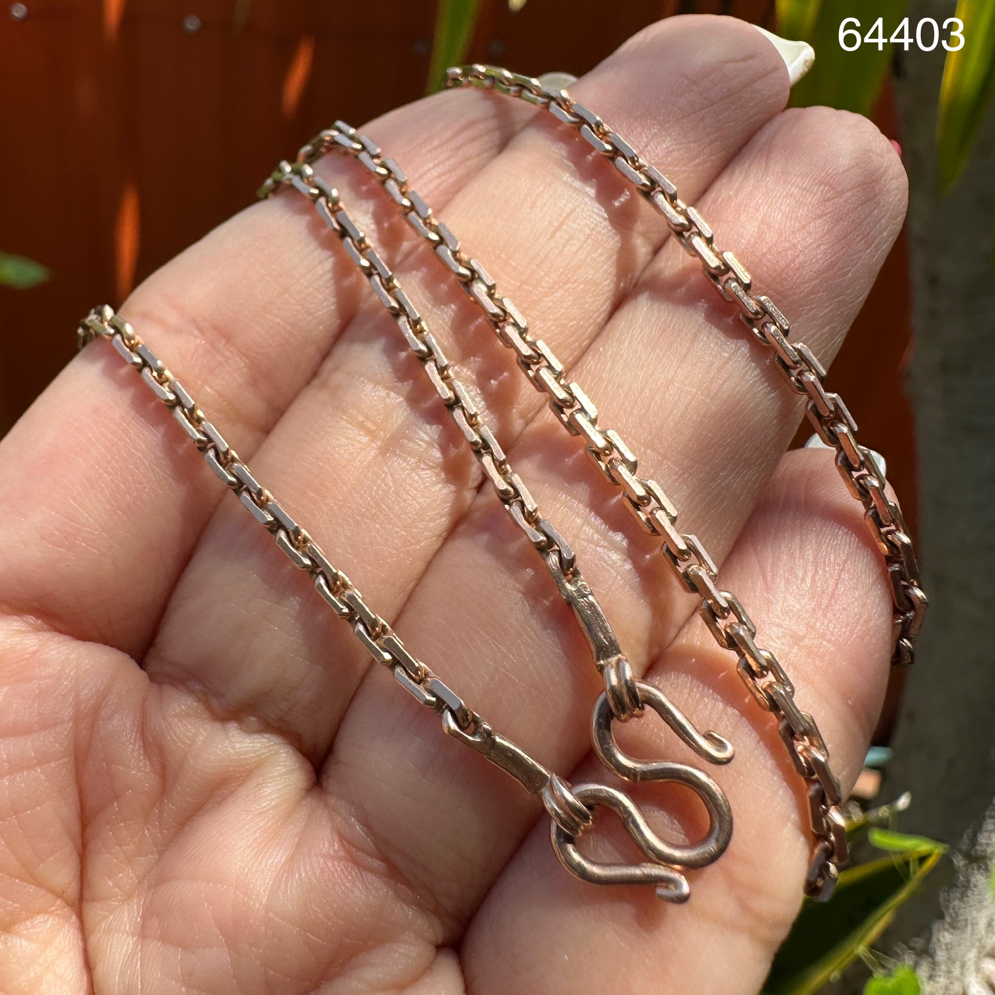 รหัส 64403 สร้อยคอ นาก40 ลายคดกริช รอบเส้น ความยาว 23 นิ้ว สวมหัวได้ นน. 15.00 g