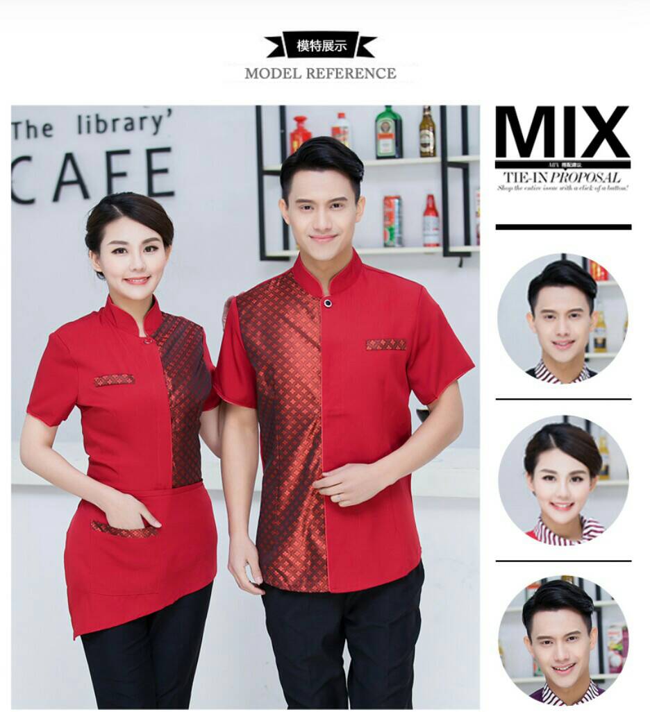 ชุดพนักงานต้อนรับ พนักงานเสริฟ ชุดพนักงานร้านอาหารไทย