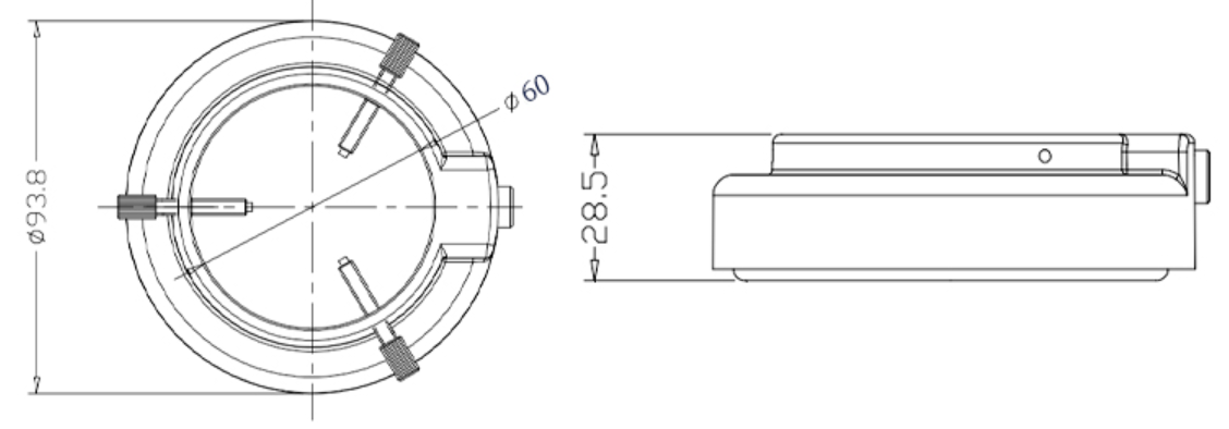 ไฟวงแหวน สำหรับกล้องจุลทรรศน์ หลอดแอลอีดี ปรับแสงได้ แสงสีขาว บอดี้สีดำ เส้นผ่านศูนย์กลางภายใน ø60mm ,LED Ring Light for Microscope, CCD Industrial Camera 100-240VAC