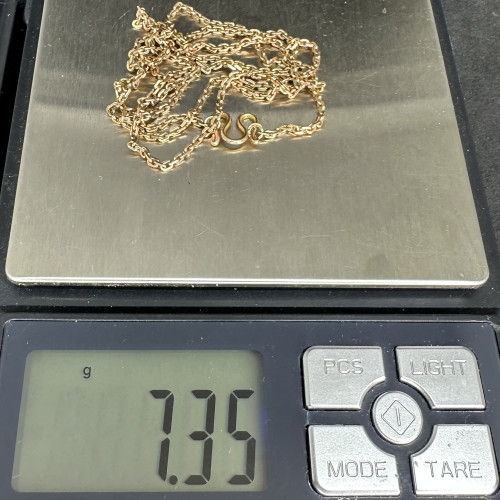 รหัส 64031 สร้อยคอ นาก40 ลายคดกริช รอบเส้น ความยาว 25 นิ้ว สวมหัวได้ นน. 7.35 g
