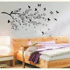 Transparent wall sticker สติ๊กเกอร์ติดผนัง กิ่งไม้นกและผีเสื้อ (กว้าง160cm.xสูง105cm.)