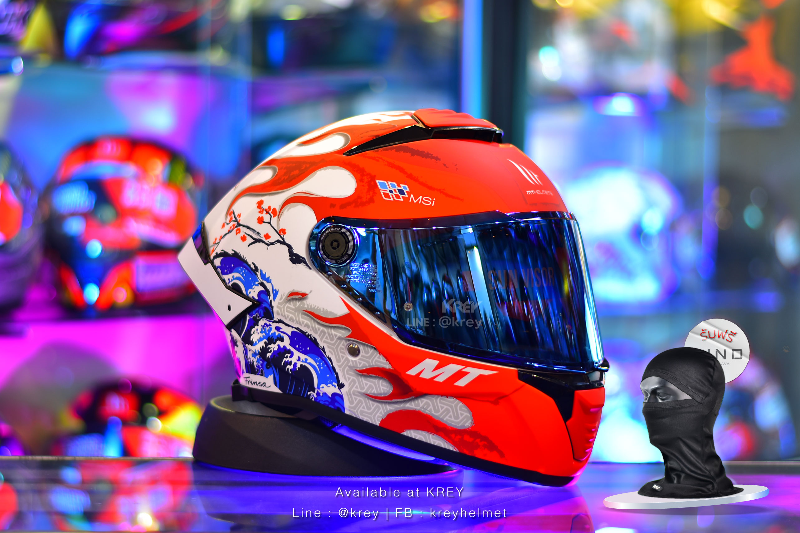 MT model THUNDER 4 SV YAMANAKA JAPAN GLASS WHITE RED MATT