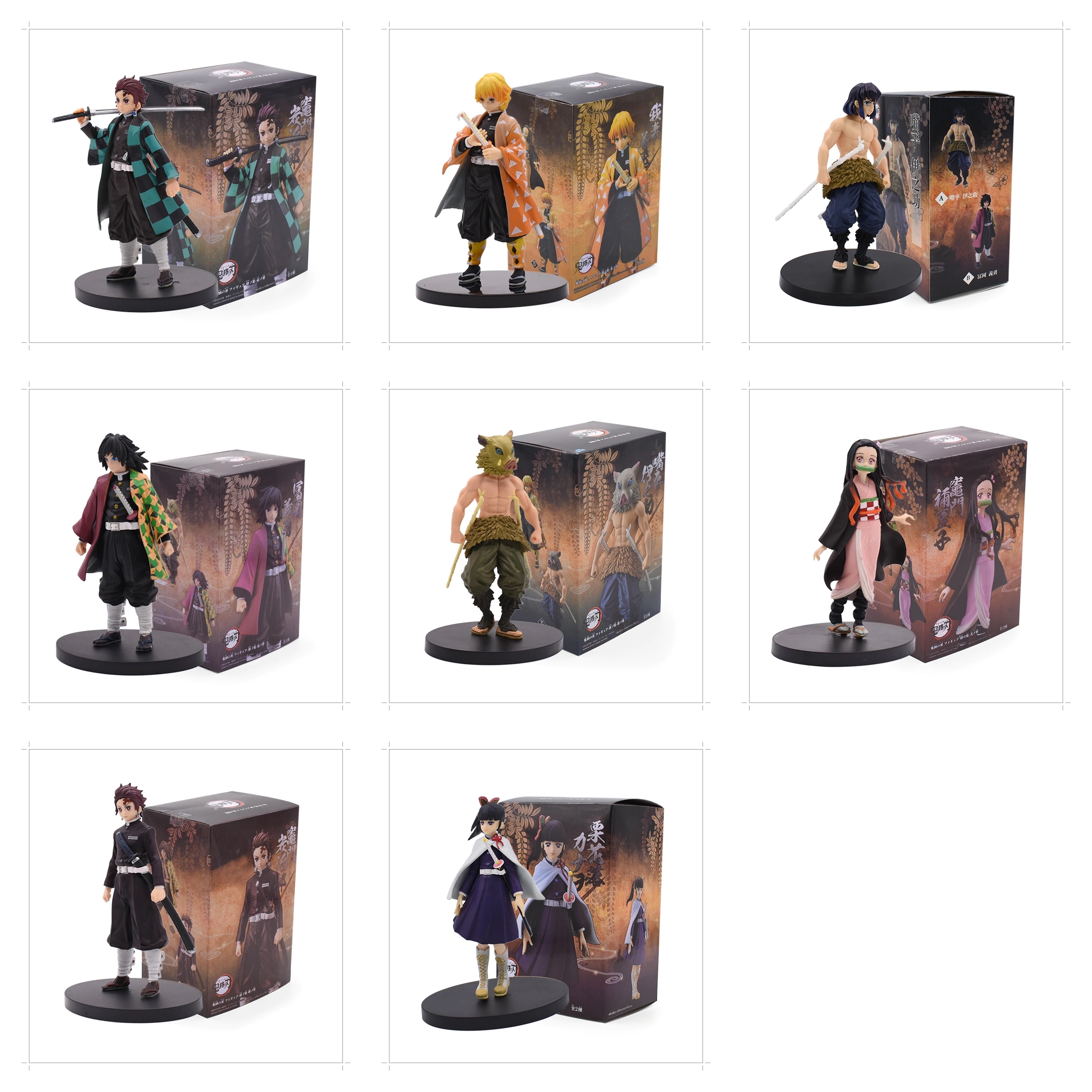 Action Figure Kimetsu no Yaiba ฟิกเกอร์ ดาบพิฆาตอสูร เซ็ต 8 ตัว ขนาดความสูง 15-17 ซม. มีฐาน พร้อมกล่องทุกตัว งานสวย