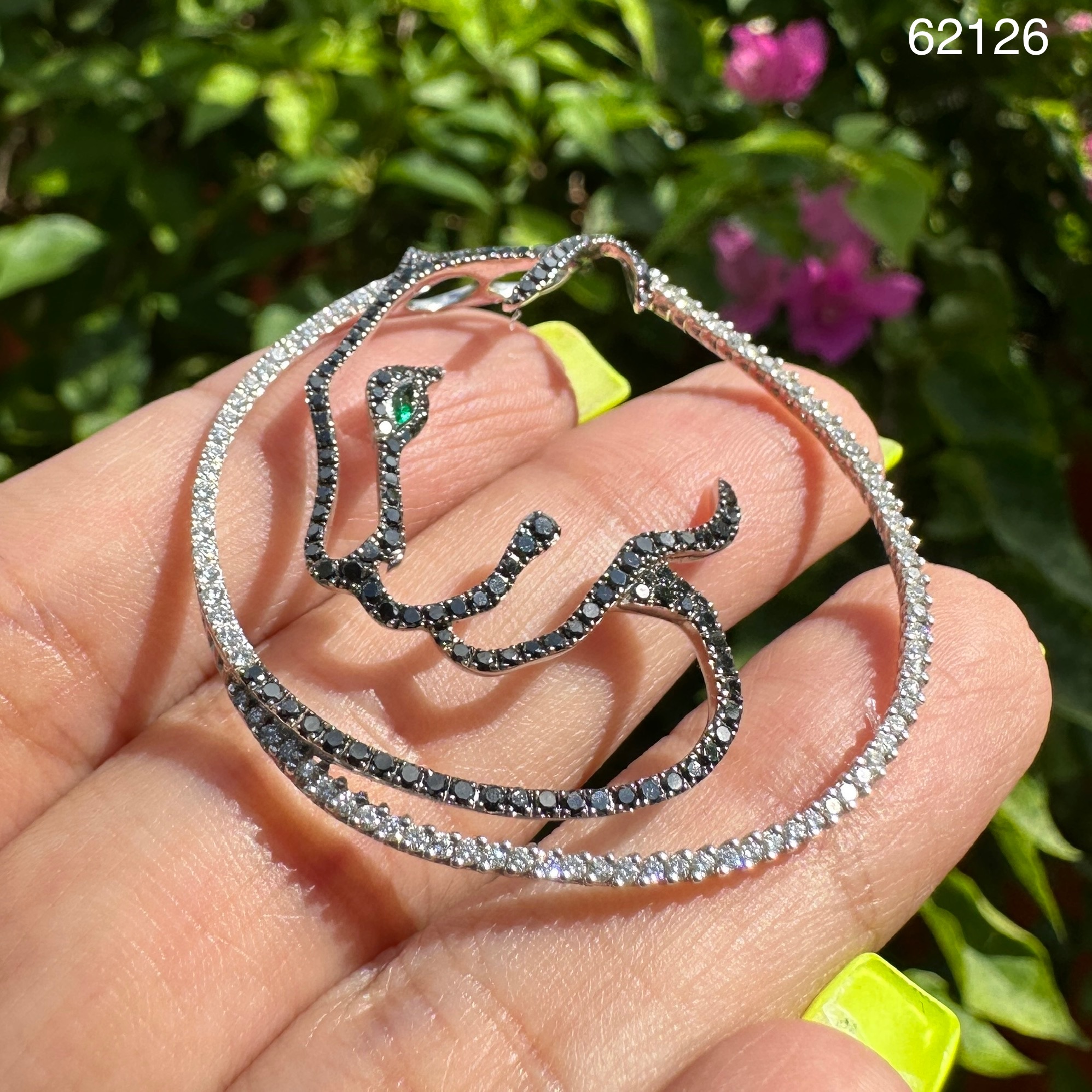 รหัส 62126 จี้ เสือ ตาซาวาไลท์ ฝังเพชร 225 เม็ด 1.90 กะรัต ทองคำขาว18K งานแบรนด์หรู นน. 7.38 g