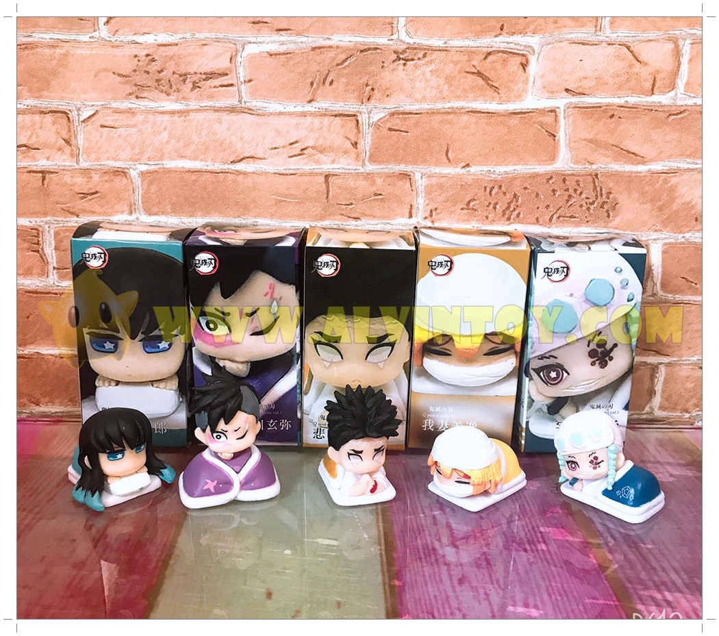 Action Figure Kimetsu no Yaiba โมเดลดาบพิฆาตอสูร เซ็ต 5 ตัว ขนาดความสูง 5 ซม. พร้อมกล่องทุกตัว งานสวย