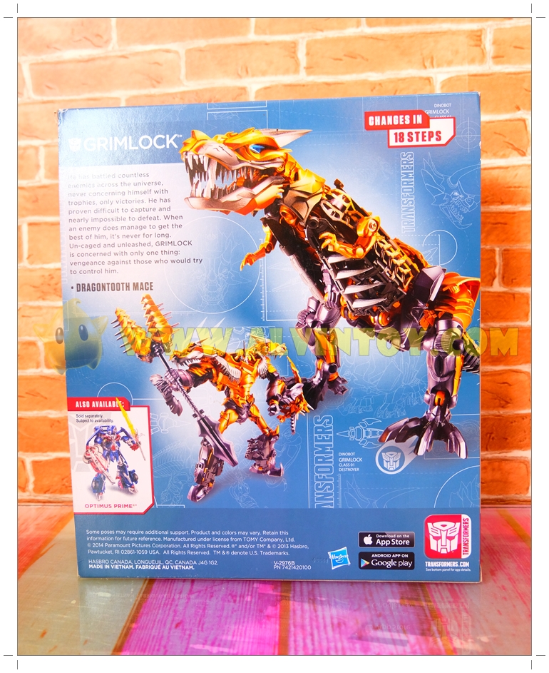 หุ่นยนต์ Grimlock Transformer 4 (ตัวแท้) 26 cm