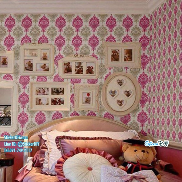 (กว้าง45cm.xยาว10m.)Wallpaper sticker วอลเปเปอร์แบบกาวในตัว หลุยส์ WP1366A