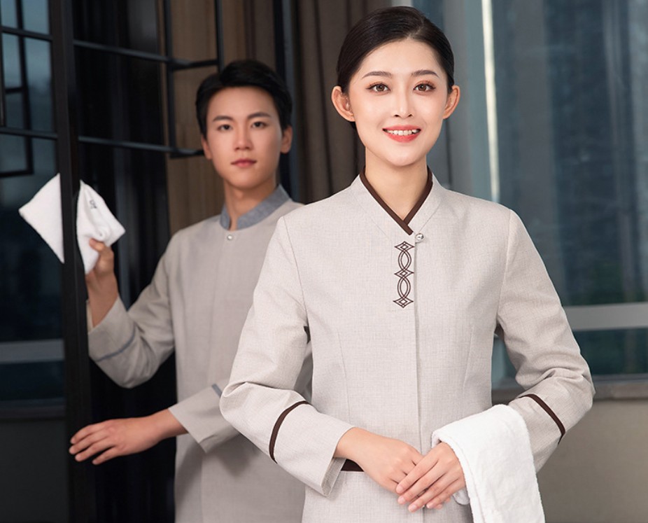 เสื้อแม่บ้านแขนยาว ชุดแม่บ้านทำความสะอาดห้องพัก ชุดแม่บ้านโรงแรม ชุดแม่บ้านโรงพยาบาล